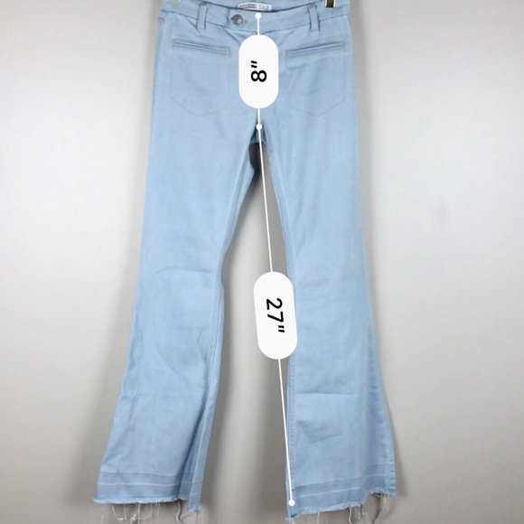 4x$35*** ZARA Basic Denim Flare Jeans BOHO Chic - Picture 7 of 8